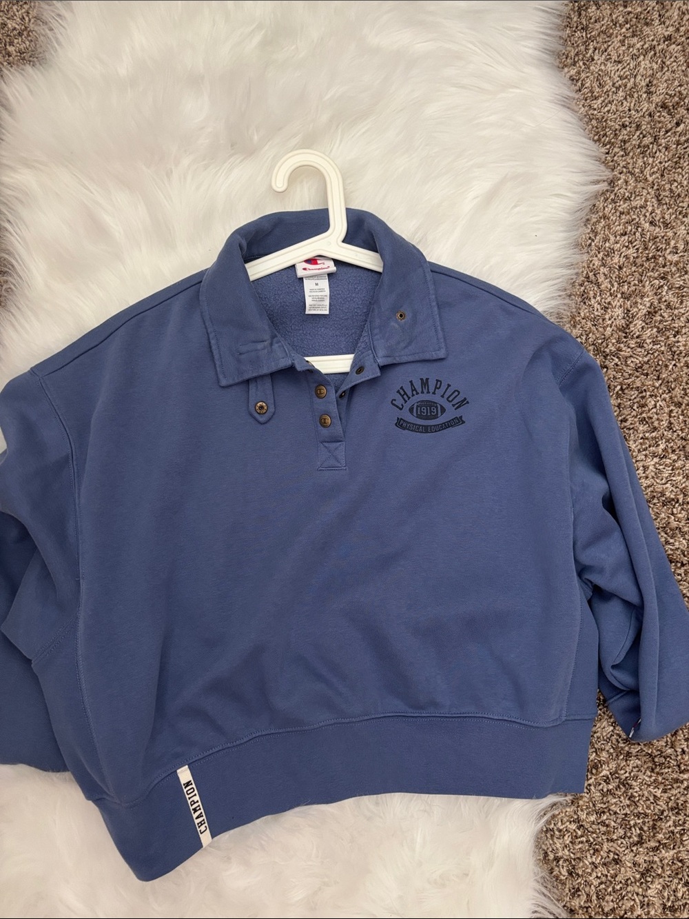 Champion Kids' Navy Blue Snap-Collar Pullover Rugby